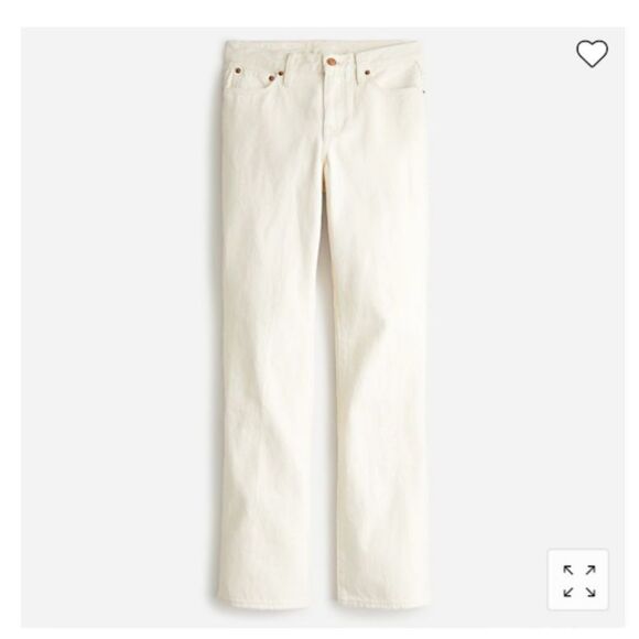 J. Crew Jeans Full Length Demi Boot Ecru Size 30 Petite Cream Denim Classic NWT - Picture 1 of 4